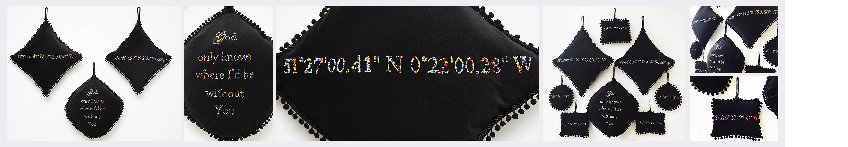 Another Time Another Place  (2016)   (140cm x 165cm)   Handmade velvet pincushions  /  coloured glass head pins  /  meat hooks.